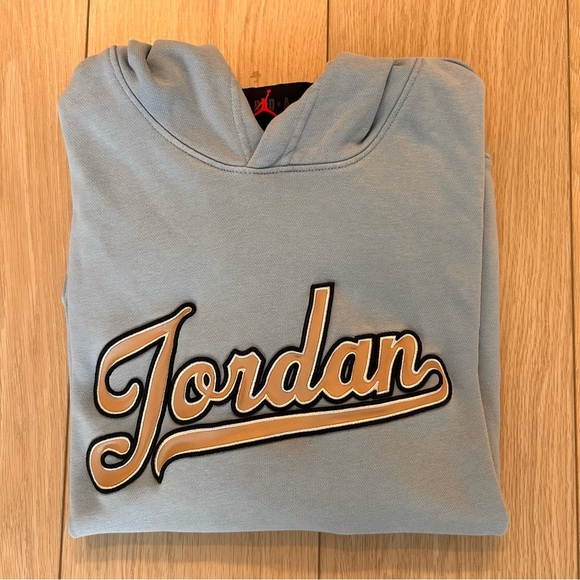 Jordan Pullover Blue Sweatshirt Hoodie Embossed Logo Size Small - Picture 1 of 6